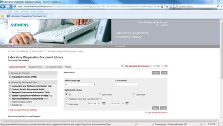 Siemens healthcare document library - Document Library Get all your documentation including product manuals, Safety Data Sheets (SDS), and Instructions for Use (IFU). The Document Library provides technical documents for our portfolio of systems, instruments, assays and test kits. Some of the areas are restricted and require for you to first register for a Siemens …